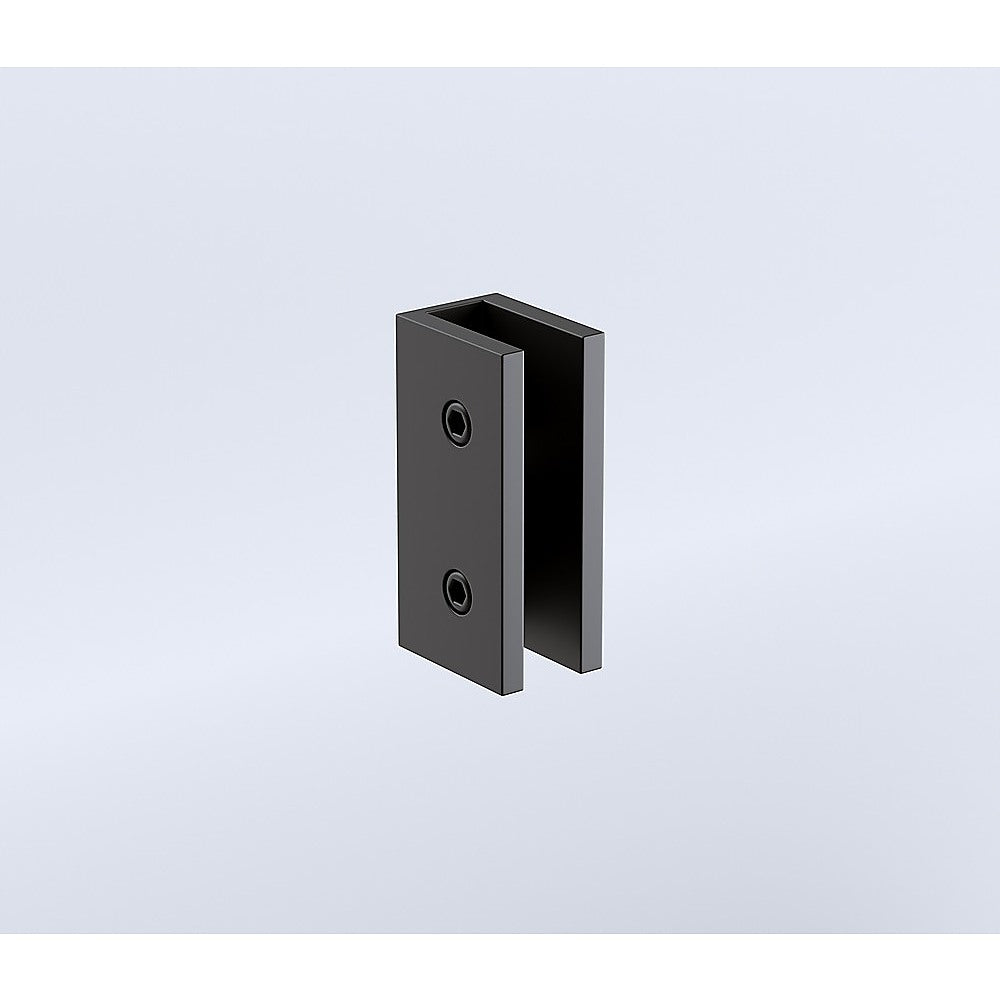 100x110cm Double Door Corner Shower Screen – Black U-Brackets, Brass Hinges & Square Knob Handle