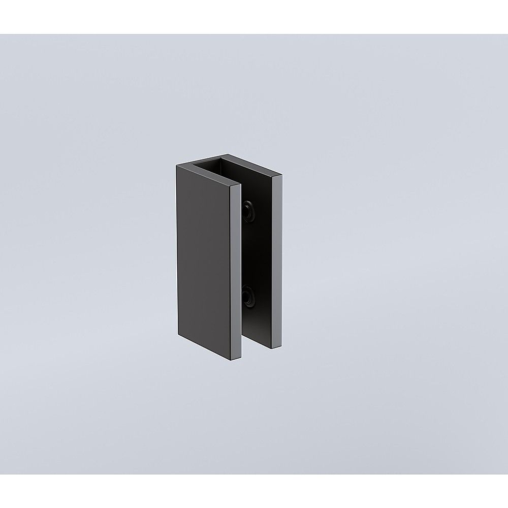 100x110cm Double Door Corner Shower Screen – Black U-Brackets, Brass Hinges & Square Double Pull Handle