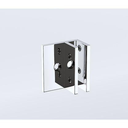 110x120cm Double Door Corner Shower Screen – Chrome F-Brackets, Brass Hinges & Square Knob Handle