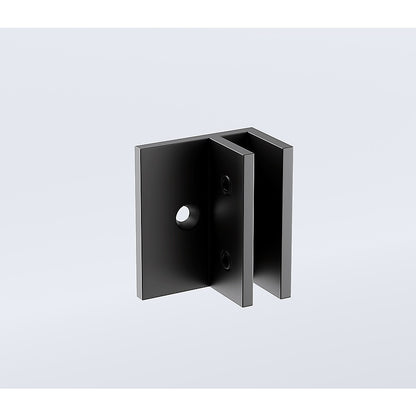110x120cm Double Door Corner Shower Screen – Black F-Brackets, Brass Hinges & Square Knob Handle