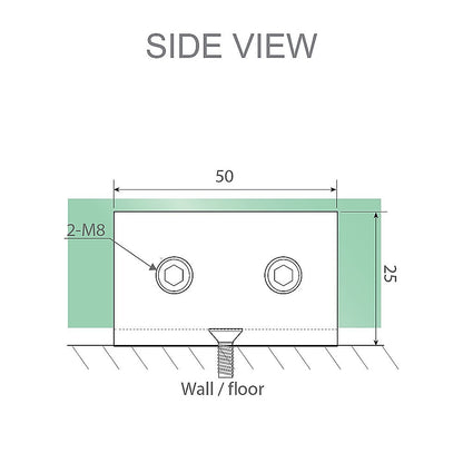 110x120cm Double Door Corner Shower Screen – Black U-Brackets, Brass Hinges & Round Knob Handle