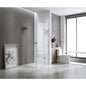 110x120cm Double Door Corner Shower Screen – Chrome U-Brackets, Brass Hinges & Square Double Pull Handle