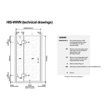 110x120cm Double Door Corner Shower Screen with Gold Brackets and Brass Hinges, Square double pull Handle