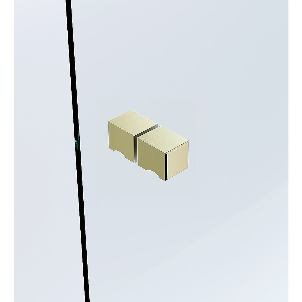 110x110cm Double Door Corner Shower Screen with Channels and Brass Hinges - Gold