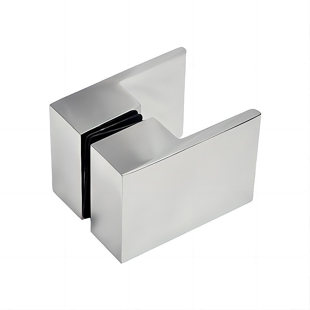 110x110cm Double Door Corner Shower Screen – Channels with Brass Hinges in Chrome, Square Double Pull Handles
