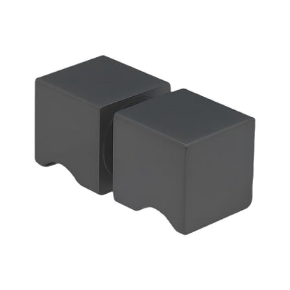 120x120cm Double Door Corner Shower Screen – Channels with Brass Hinges in Black, Square Knob Handles