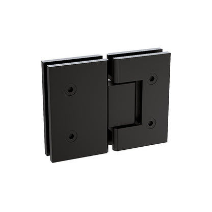 90x100cm Double Door Corner Shower Screen – Channels with Brass Hinges in Black, Square Double Pull Handles