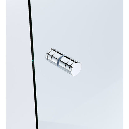 90x110cm Double Door Corner Shower Screen – Channels with Brass Hinges in Chrome, Round Handles