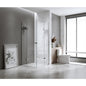 90x110cm Double Door Corner Shower Screen – Channels with Brass Hinges in Black, Round Handles