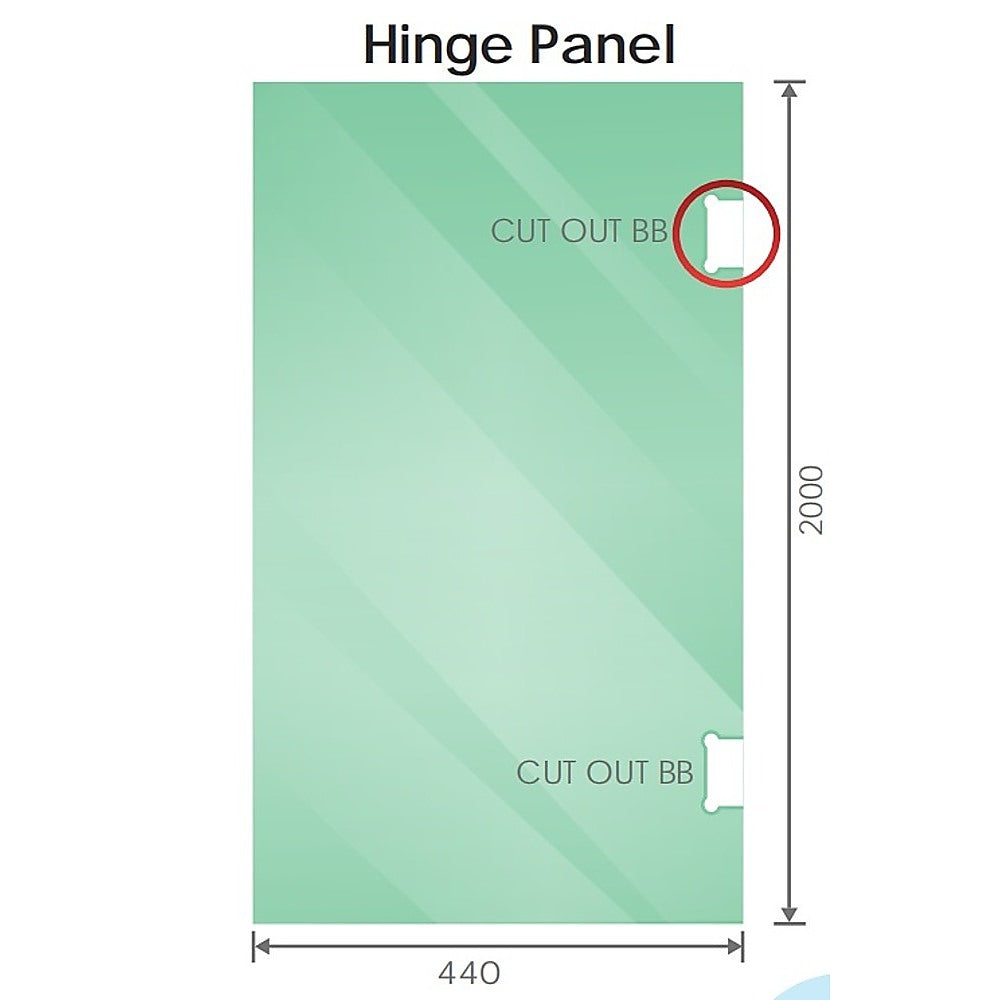 100x110cm Double Door Corner Shower Screen – Channels with Brass Hinges in Chrome, Square Knob Handles