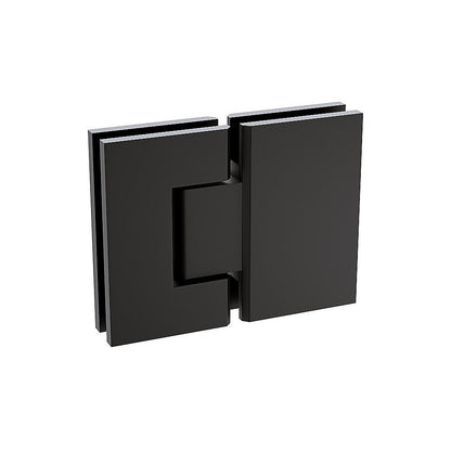 100x110cm Double Door Corner Shower Screen – Channels with Brass Hinges in Black, Square Knob Handles