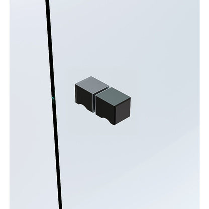 100x110cm Double Door Corner Shower Screen – Channels with Brass Hinges in Black, Square Knob Handles