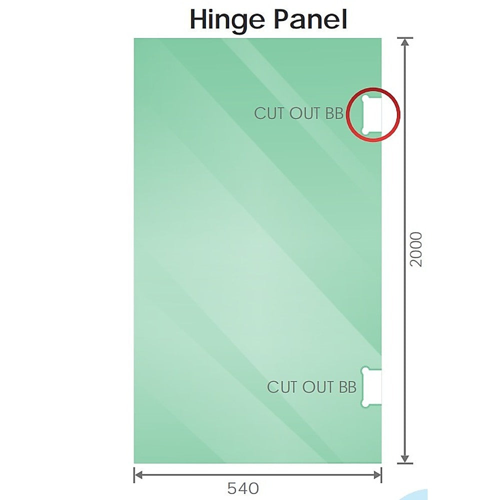 100x120cm Double Door Corner Shower Screen – Channels with Brass Hinges in Black, Square Knob Handles
