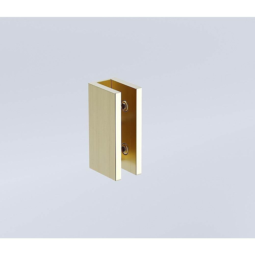 180x100cm Frameless Glass Sliding Corner Shower – With Gold Rail and U-Brackets for Contemporary Bathrooms