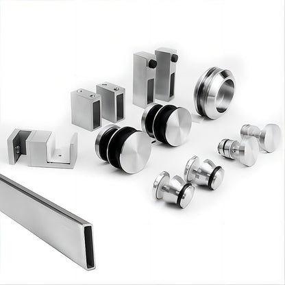 170x100cm Frameless Glass Sliding Corner Shower – With Nickel Rail and Wall Channel for Contemporary Bathrooms