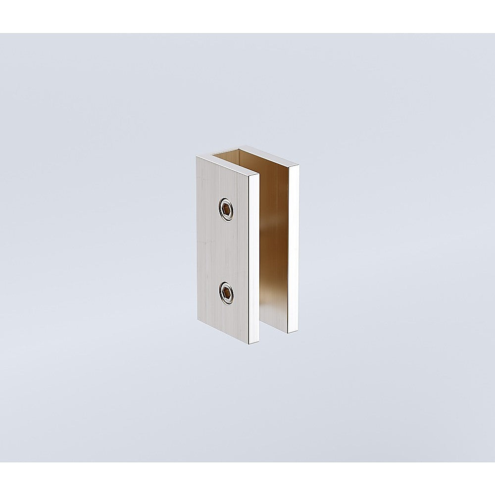 180x100cm Frameless Glass Sliding Corner Shower – With Nickel Rail and U-Brackets for Contemporary Bathrooms