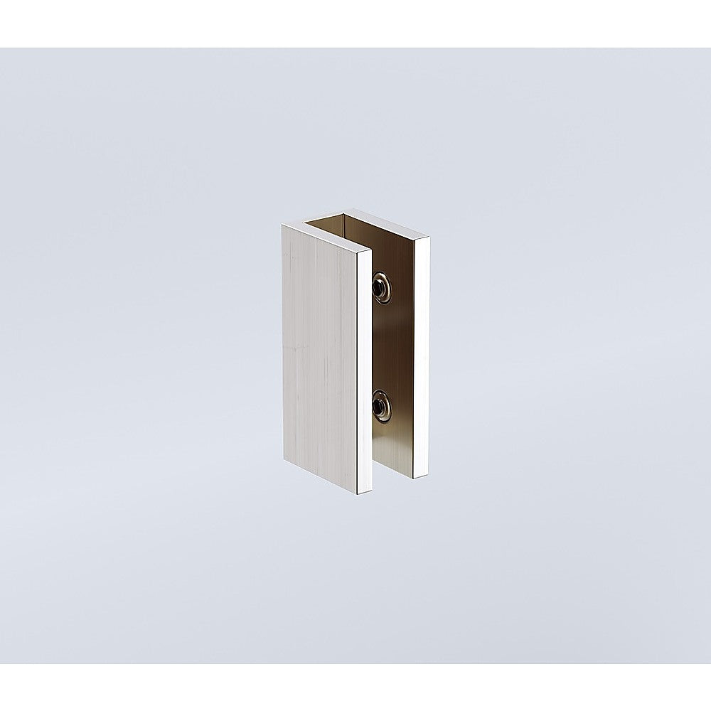 180x100cm Frameless Glass Sliding Corner Shower – With Nickel Rail and U-Brackets for Contemporary Bathrooms