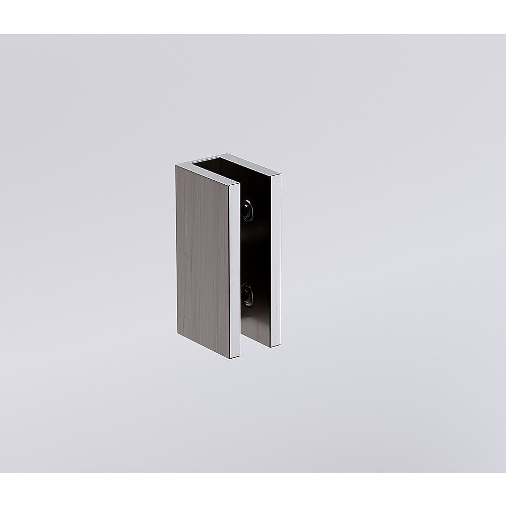 180x100cm Frameless Glass Sliding Corner Shower – With Gunmetal Rail and U-Brackets for Contemporary Bathrooms