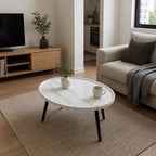 Oval Coffee Table Mid Century Modern Minimalist Display