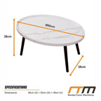 Oval Coffee Table Mid Century Modern Minimalist Display