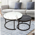 Coffee Table Round Marble Design Nesting Side Furniture