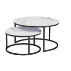 Coffee Table Round Marble Design Nesting Side Furniture