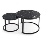 Coffee Table Round Marble Design Nesting Side Furniture