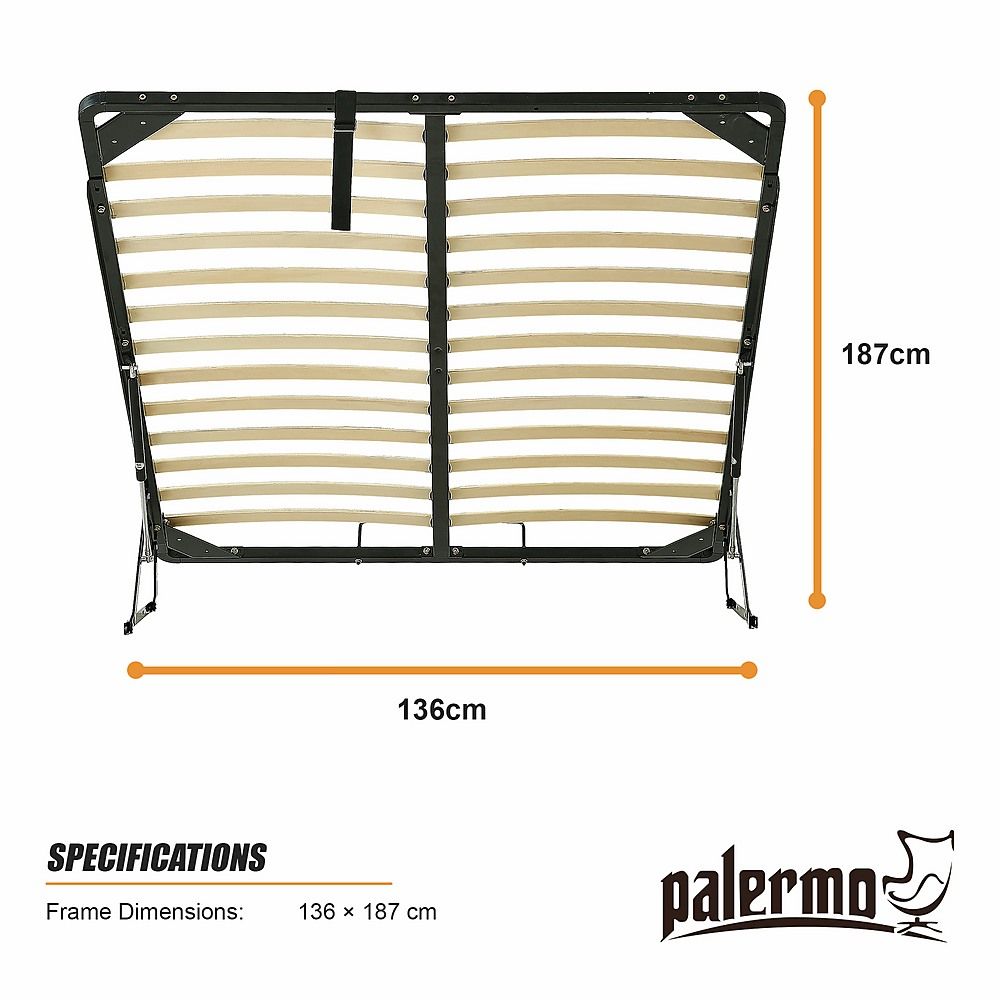 Gas Lift Bed Mechanism – Double Bed Frame with Wooden Slats
