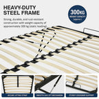 Gas Lift Bed Mechanism – Queen Bed Frame with Wooden Slats