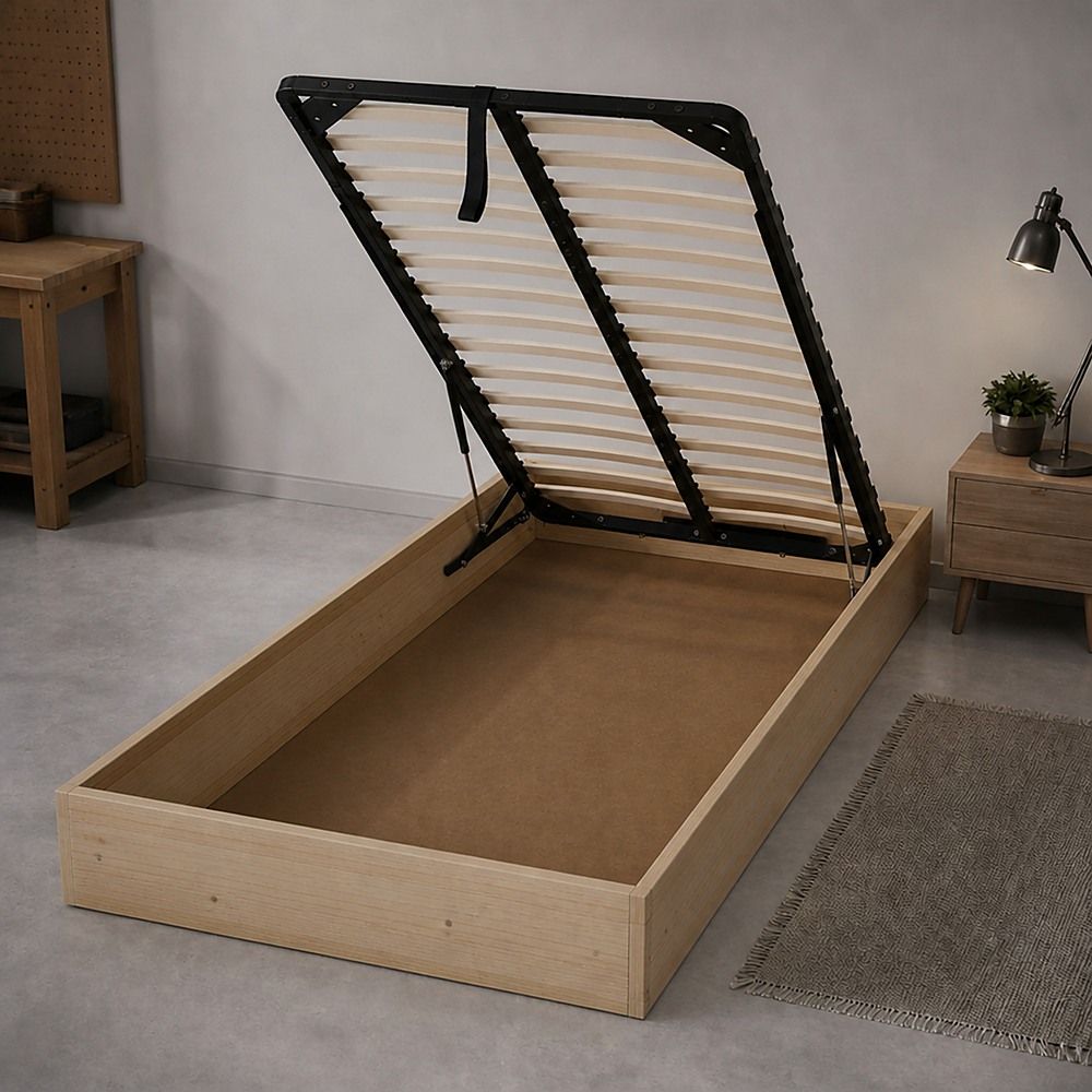 Gas Lift Bed Mechanism – King Single Bed Frame with Wooden Slats