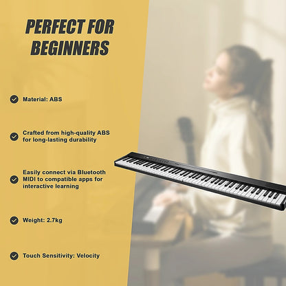 Folding Digital Piano 88 Key Velocity-Sensitive + Carry Case Pedal