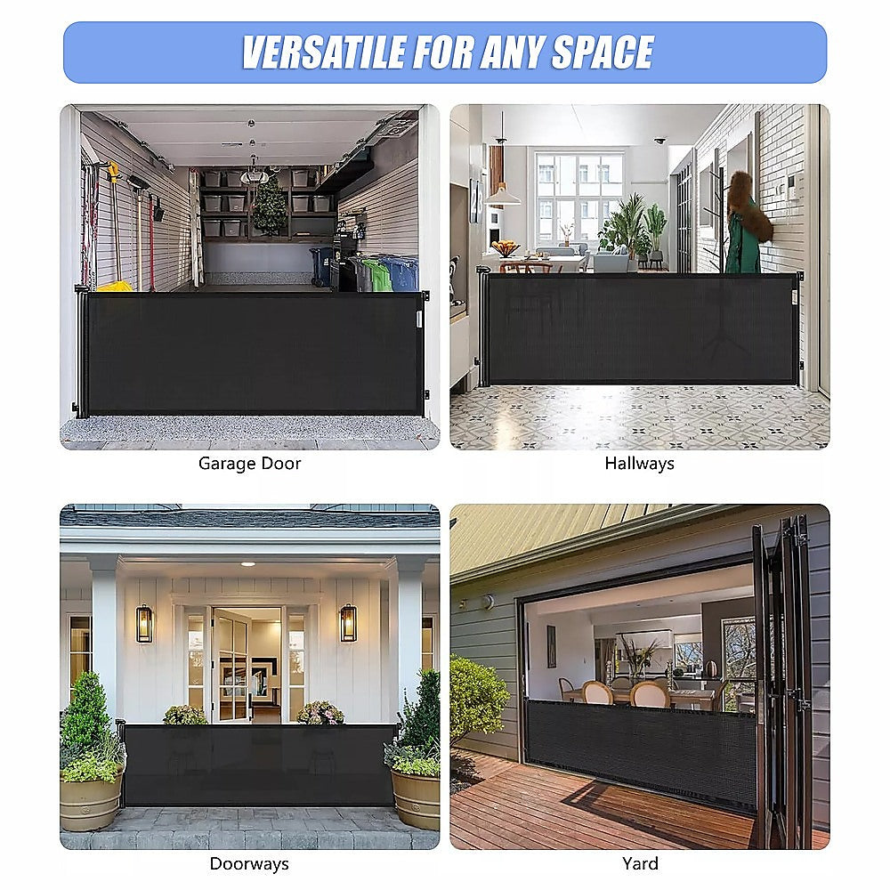 Retractable Baby Safety Fence Pet Stair Gate Barrier for Kids Dog Cat 3M