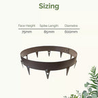 600mm Steel Garden Tree Ring with Spikes – Durable Root Barrier & Edging Guard