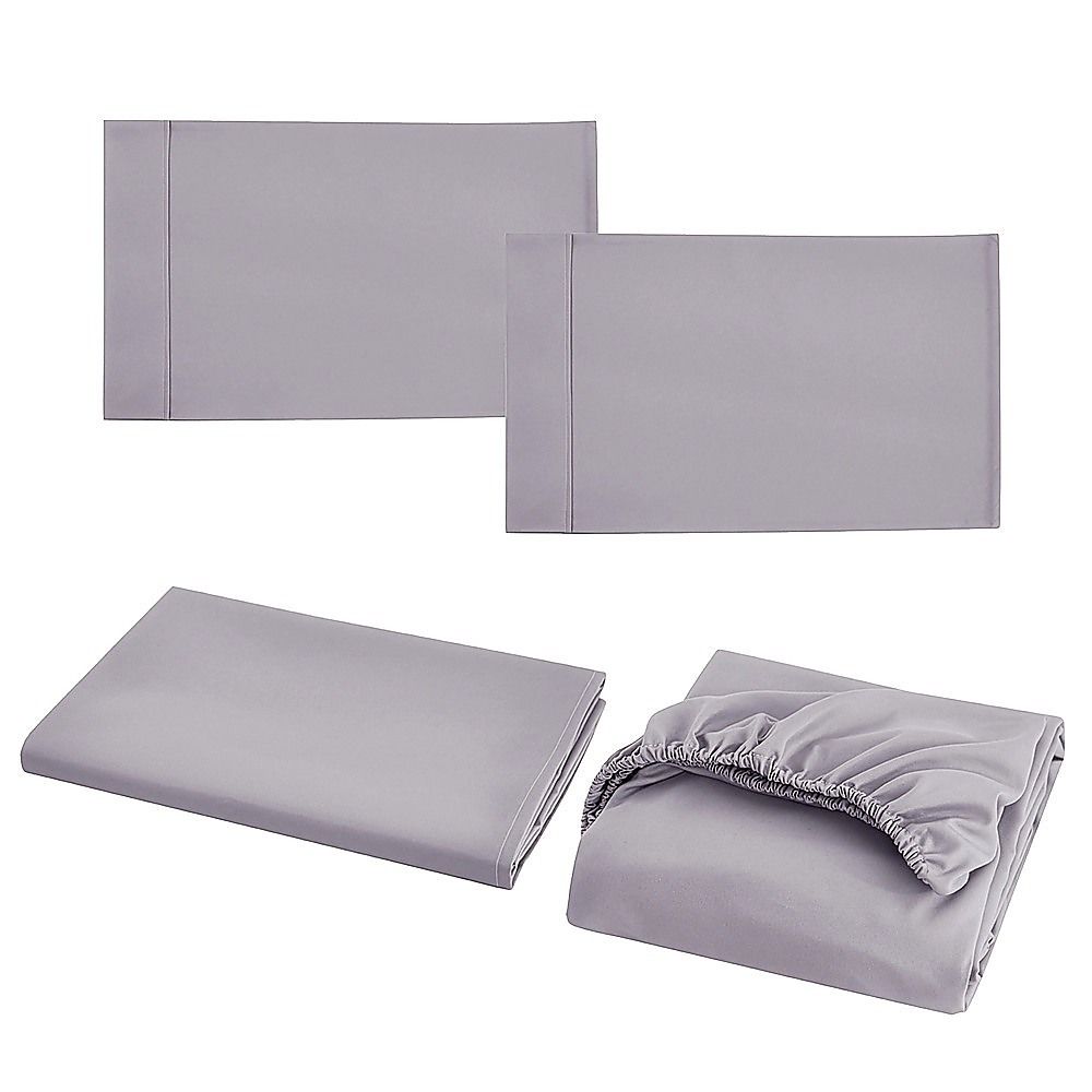 Double Bed Sheet Set – 1800 Series Microfiber, Deep Pocket, Soft & Breathable, Grey