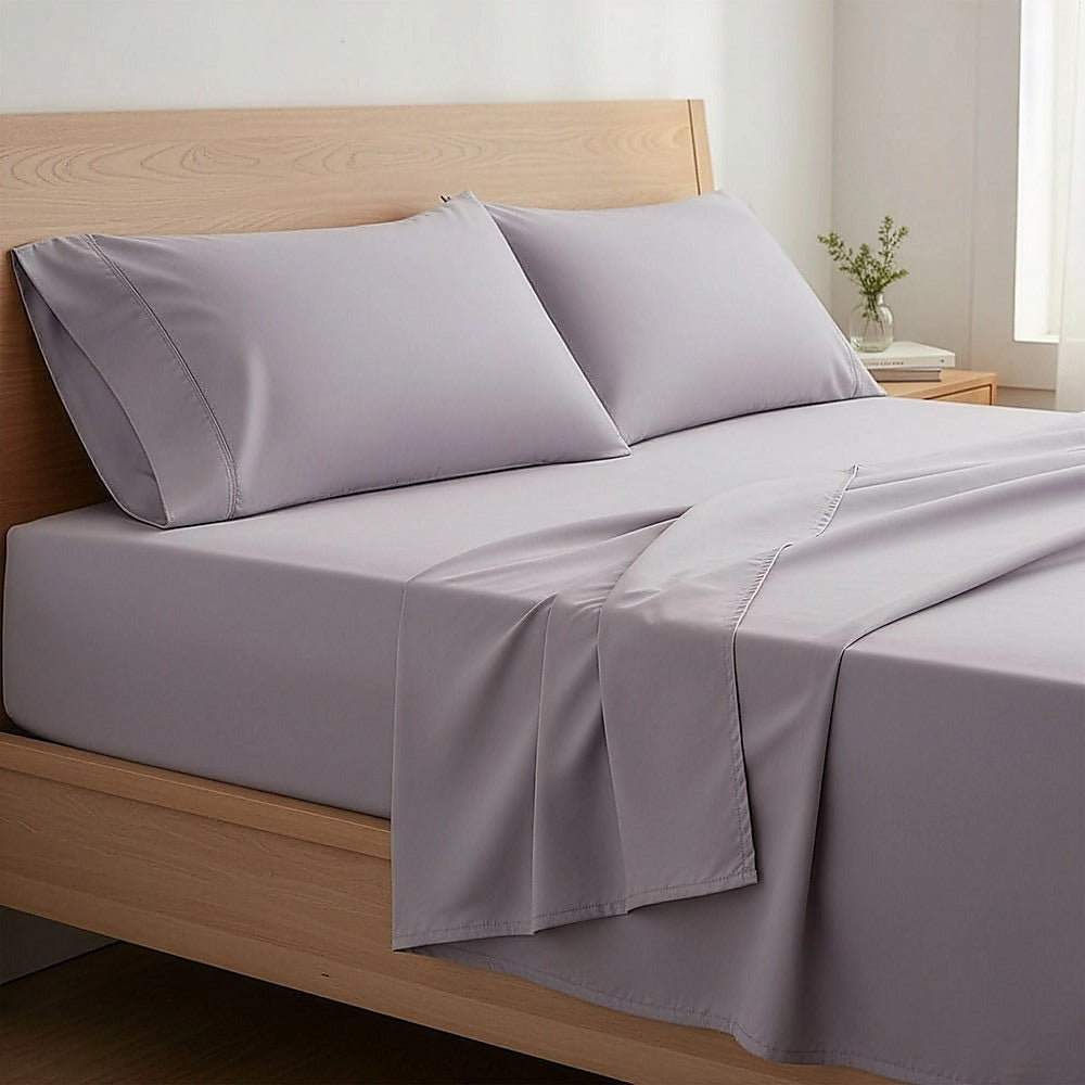 Queen Bed Sheet Set – 1800 Series Microfiber, Deep Pocket, Soft & Breathable, Grey