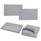 Queen Bed Sheet Set – 1800 Series Microfiber, Deep Pocket, Soft & Breathable, Grey