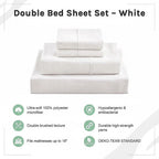Double Bed Sheet Set – 1800 Series Microfiber, Deep Pocket, Soft & Breathable, White