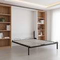 Double Wall Bed in White – Space Saving Murphy Bed Kit with Black Door Handle