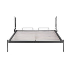 Double Wall Bed in White – Space Saving Murphy Bed Kit with Black Door Handle