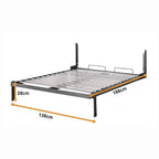 Double Wall Bed in White – Space Saving Murphy Bed Kit with Black Door Handle