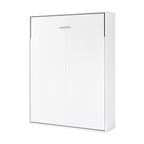 Double Wall Bed in White – Space Saving Murphy Bed Kit with Black Door Handle