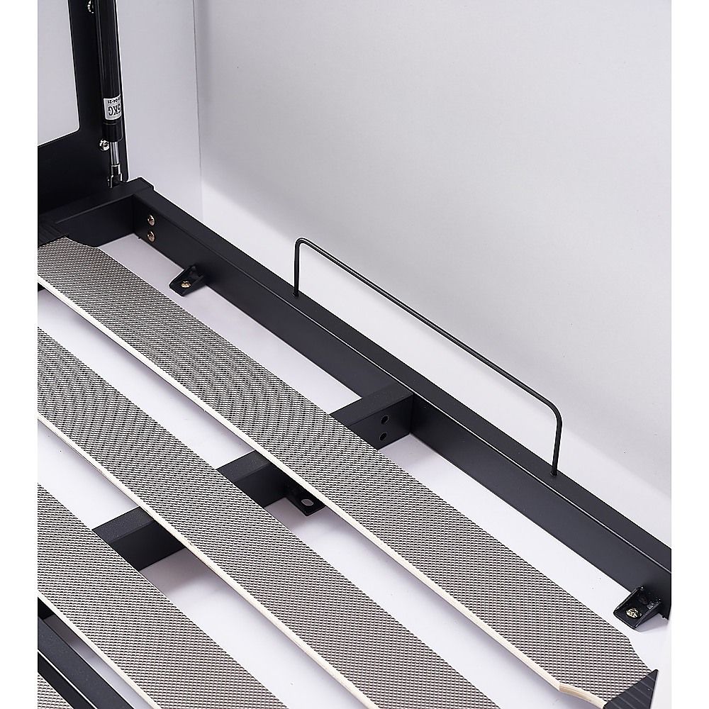 Single Wall Bed in White – Space Saving Murphy Bed Kit with Silver Door Handle
