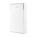 Single Wall Bed in White – Space Saving Murphy Bed Kit with Silver Door Handle