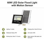 60W LED Solar Flood Light with Motion Sensor – Outdoor Security Lighting