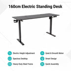 160cm Electric Standing Desk – Height Adjustable Sit Stand Office Table in Black