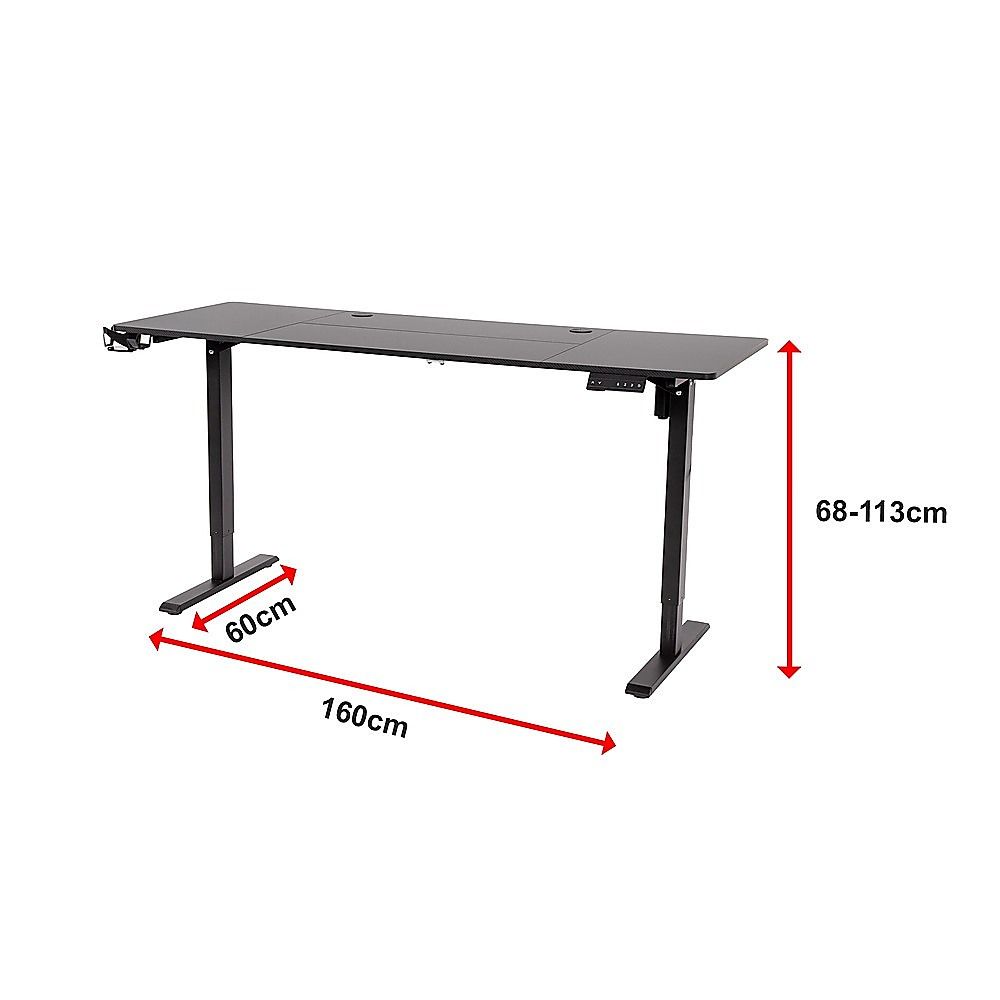 160cm Electric Standing Desk – Height Adjustable Sit Stand Office Table in Black