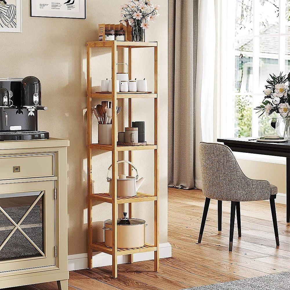 5 Tier Bookshelf Storage Bookcase Shelving Unit for Home Office