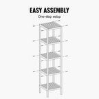 5 Tier Bookshelf Storage Bookcase Shelving Unit for Home Office