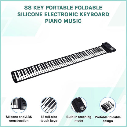 88 Key Portable Foldable Silicone Electronic Keyboard Piano Music