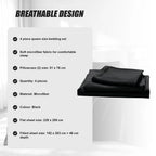 Microfiber Sheet Set 4 Piece Queen Black Deep Pocket Bed Sheets Soft Breathable Easy Care Bedding